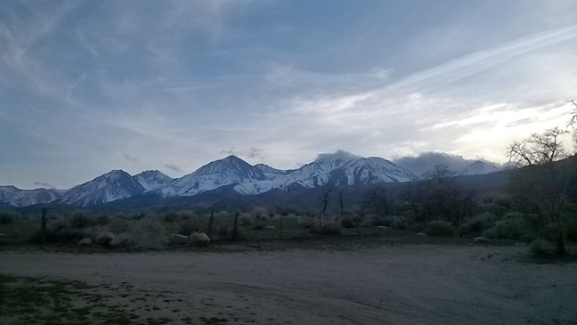 Sunset over the Sierras as seen from the campground in Big Pine