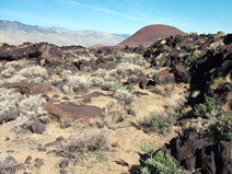 The volcanic landscape at Fossil Falls