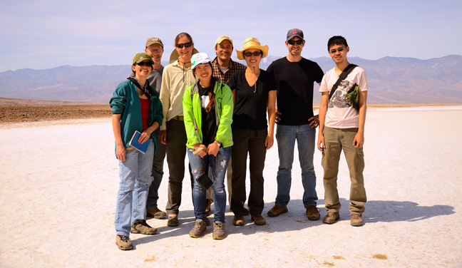 The happy group at its lowest point (i.e., Badwater)