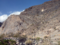 The mud mound (left) near Bat Mountain