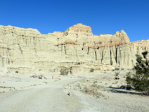 The eroded cliffs on the south side of the campground