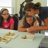 Allison Stegner taught children about mamml teeth at a local library in her home town in Vermont