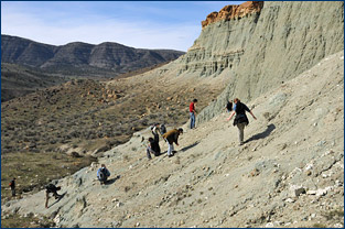 Students collecting at Longview Ranch, John Day Fossil Beds