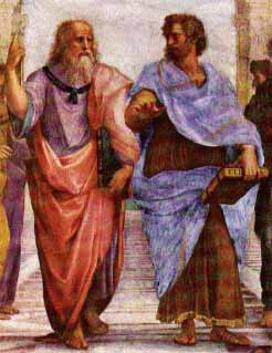 Plato (left) and Aristotle (right)